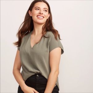 Brass Wave Weave Essential Top, Olive, size M